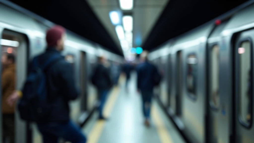Métro d'Île-de-France avec passagers embarquant, quai moderne bien éclairé